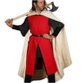 thumbnail image 1 of Mythrojan Viking Hooded Cloak Cape Halloween Costume Cloak Medieval Woolen Cloak with Hood for Men, Women - Ecru, Large Size, 1 of 5