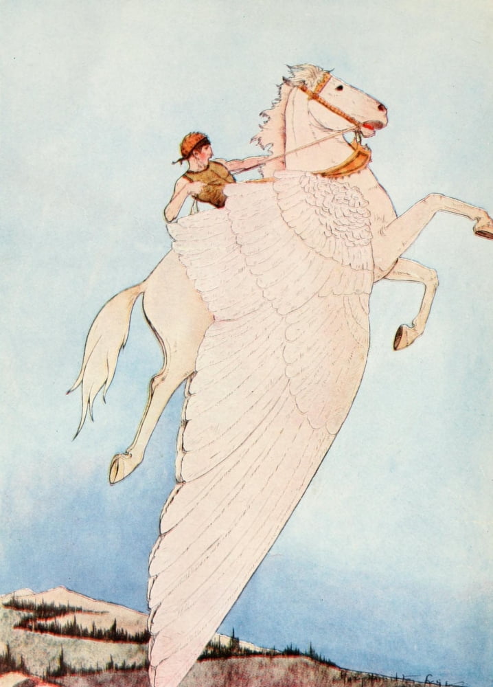 Myths Every Child Should Know 1914 He sat on a winged horse Canvas Art - M Hamilton Frye (18 x 24)