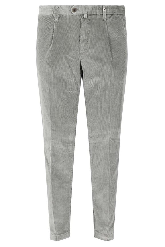 Ribbed Corduroy Chino Trousers With Pleats (Men's)