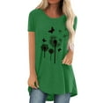 thumbnail image 1 of Mytrendy Women Dandelion Print Short Sleeve Tee Round Neck Baggy Casual Top T-Shirt, 1 of 3