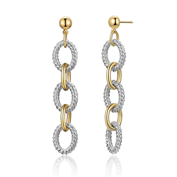 Mytys Cable Link Drop Earrings for Women Designer Brand Unique Two Tone Dangle Earring Jewelry Gift