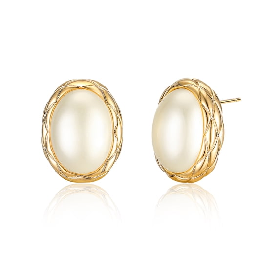 Mytys Pearl Stud Earrings Gold Dangle Faux Pearl Earring Jewelry Gifts for Women