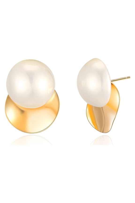 Pearl Stud Earrings Gold Dangle Faux Pearl Earring Jewelry Gifts for Women