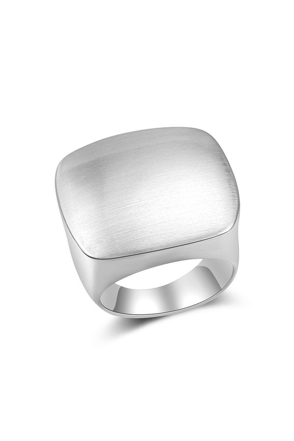 Square Cocktail Statement Rings for Women Gold & Silver Color Modern Metal Brushed Metal Ring