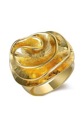 Statement Rings for Women 18k Gold Plated Flower Cocktail Ring Wedding Engagement Gift