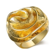 Mytys Statement Rings for Women 18k Gold Plated Flower Cocktail Ring Wedding Engagement Gift
