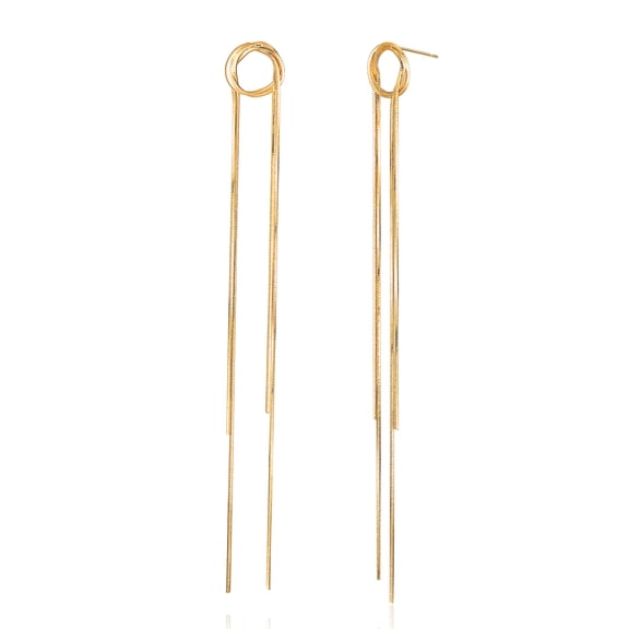 Mytys Tassel Dangle Earrings Gold Long Linear Drop Earring Fashion Jewelry Gifts