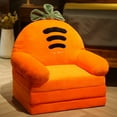 thumbnail image 1 of Myvepuop Cute Cartoon Plush Backrest Armchair 2 In 1 Foldable Convertible Sofa, Orange, 1 of 4