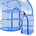 thumbnail image 1 of Myvepuop Home Textile Storage 4 Tier Folding Mesh Shelves Herb Fish Food Hanging Drying Rack Net with Zipper New,Fish Net 1Pc, 1 of 7