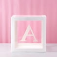 thumbnail image 1 of Myvepuop Home Textile Storage Letter A- Z Transparent Gift Boxes Kid Birthday Baby Shower Party Decoration,1X Letter Square Baby Shower Balloon Box Transparent Box, 1 of 2