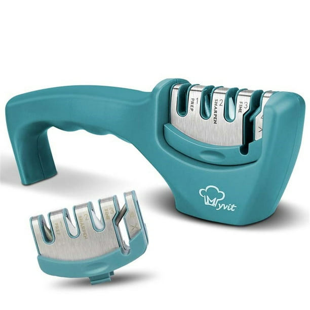 Heavy-Duty Tungsten Manual Knife Sharpener in Blue Heavy-Duty Tungsten Manual Knife Sharpener in Blue