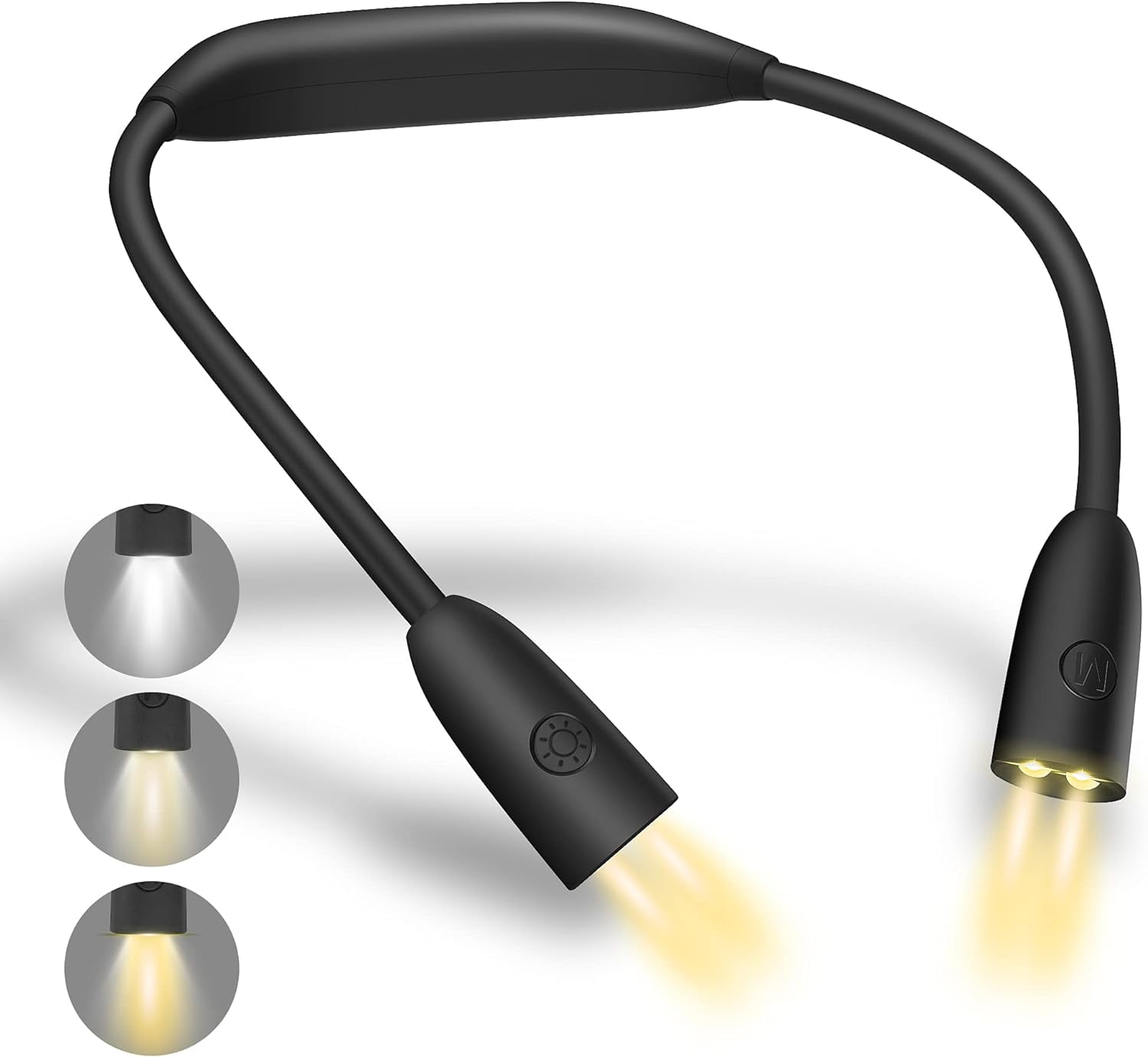 Mywill LED Neck Book Light for Reading in Bed Flexible Arms HandsFree