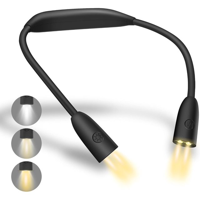 Mywill LED Neck Book Light for Reading in Bed Flexible Arms HandsFree
