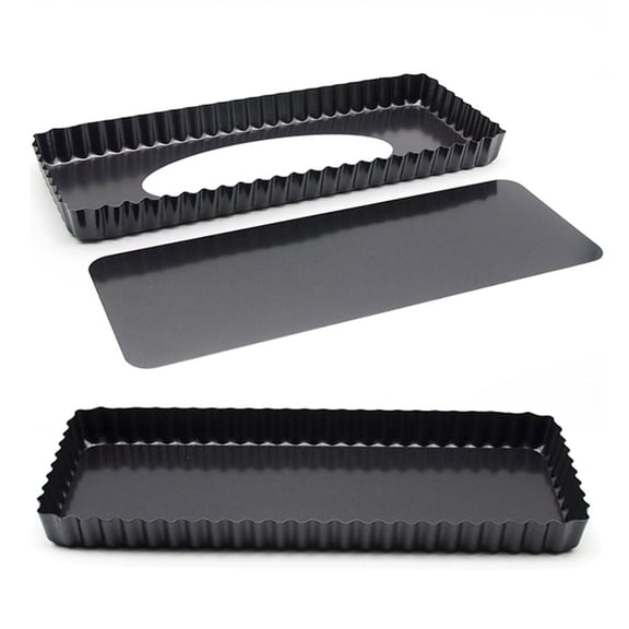 Myyaowl Long Rectangular Non-Stick Tart Pan 2pc, Removable Loose Bottom Baking Mold for Tiramisu Quiche, Local Stock Fast Delivery