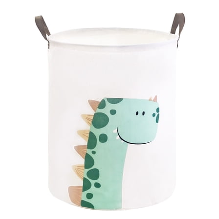 Mziart Baby Laundry Basket for Girls Boys, Cute Kids Laundry Hampers Collapsible Dirty Clothes Hamper Nursery Toy Storage Baskets Gift Baskets (Green Dinosaur)
