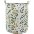 thumbnail image 1 of Mziart Collapsible Laundry Basket, Cute Floral Printing Waterproof Laundry Hamper Nursery Storage Basket Toy Organizer Gift Baskets, Dirty Clothes Basket for Bedroom Bathroom (Green), 1 of 7