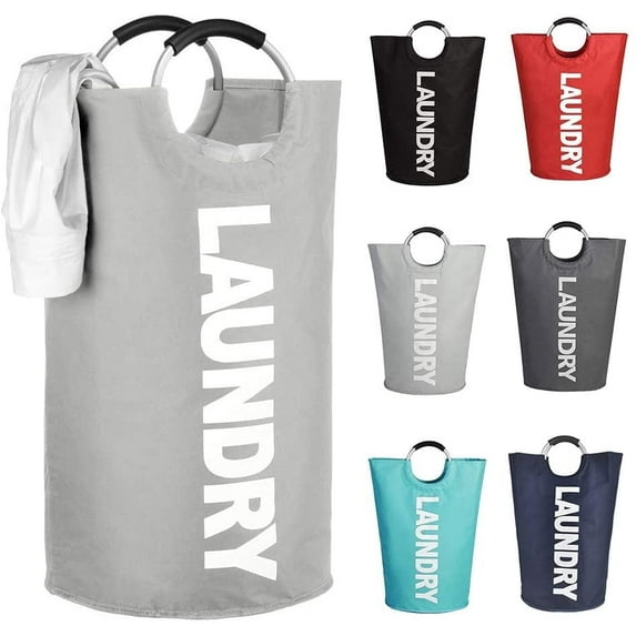 Mziart 90L Large Laundry Basket, Collapsible Laundry Hamper Dirty Clothes Hamper Storage Basket for Bedroom Bathroom Laundry Room Organization (Grey)