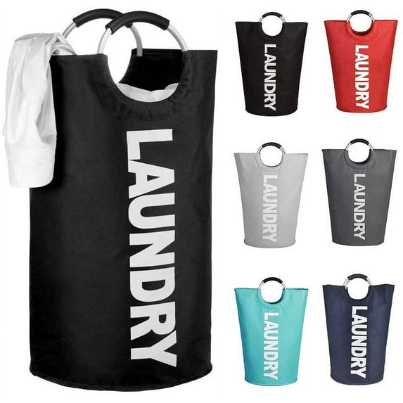 Mziart Collapsible Laundry Basket with Padded Handles, 90L Laundry Hamper Large Fabric Foldable Dirty Clothes Hamper Storage Basket for Bedroom Bathroom Nursery Laundry Room Organization (Black)