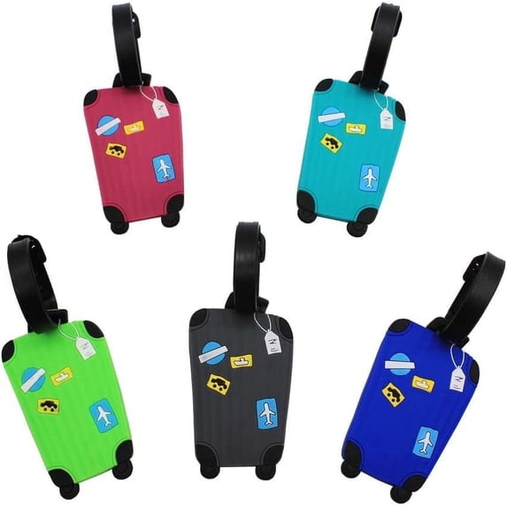 Mziart Cute Luggage Tag Personalized Luggage Tags for Suitcases TSA Approved, Funny Travel Bag Tags for Luggage, 5 Pack Suitcase Tags Identifiers Travel Essentials