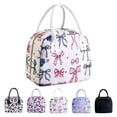 thumbnail image 1 of Mziart Cute Lunch Bag Insulated Lunch Box for Women Men Work Picnic, Reusable Lunch Tote Cooler Bag, Beige Bows, 1 of 7