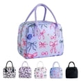 thumbnail image 1 of Mziart Cute Lunch Bag Insulated Lunch Box for Women Men Work Picnic, Reusable Lunch Tote Cooler Bag, Blue Bows, 1 of 7