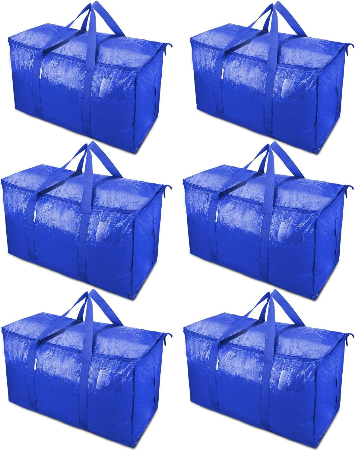 Mzmaxy 6 Pack Extra Large Moving Bags with Zippers & Carrying Handles ...