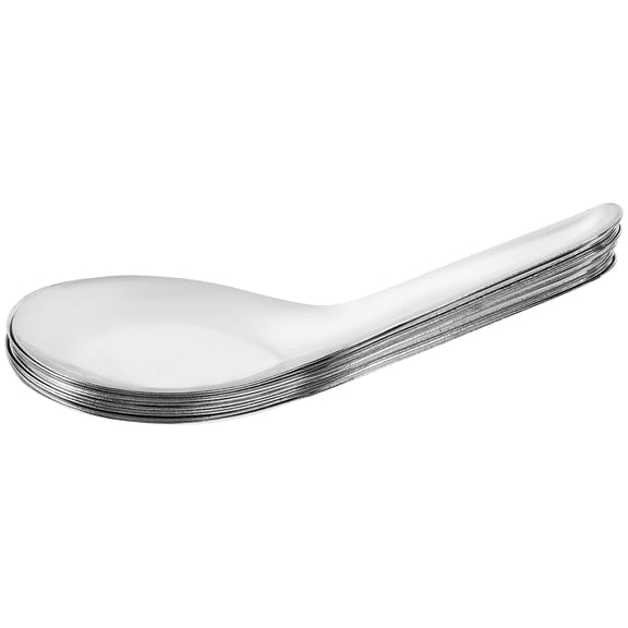 Luxshiny Set of 10 Stainless Steel Household Spoons for Soup and Dessert, Reusable Kitchen Food Utensils