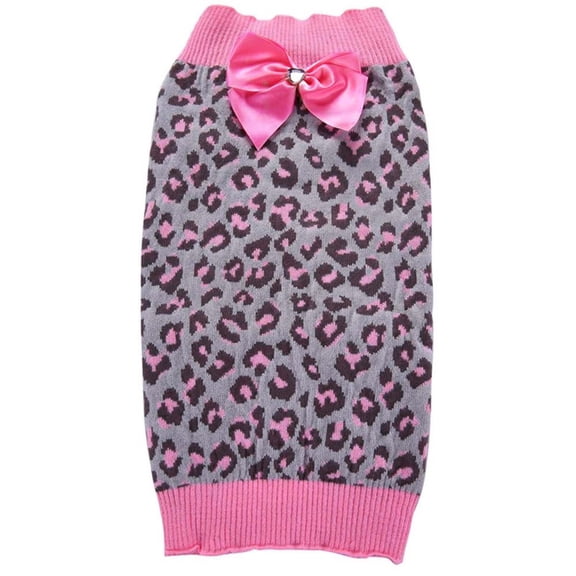 Mzoazpie Leopard Dog Sweaters Winter Warm for Small/Larger Dog Puppy Cat Cute Soft and Breathable Coat Pet Clothes Outdoor,Size S