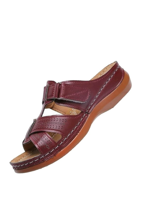 Slope Heel Thick Sole Espadrille Wedge Sandals for Women Hollow Slippers for Women's Womens Wedge Sandals Large Casual Pedal Sewn Glitter Sandals for Women Slope Heel Stripe Cool Slipper