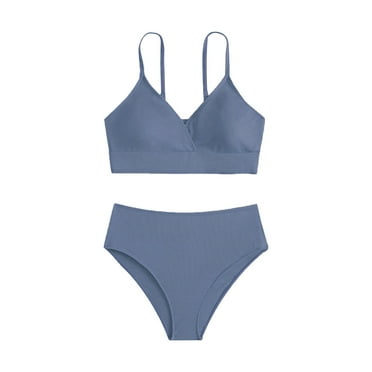 Mzoazpie Toddler Girl 2 Piece Competitive Swimsuits for Girls Swimsuit Sport Solid High Girls Bikini Swimsuit Waist Bikini Set Swimwear Two Piece Bikini for Girls Bathing Suit