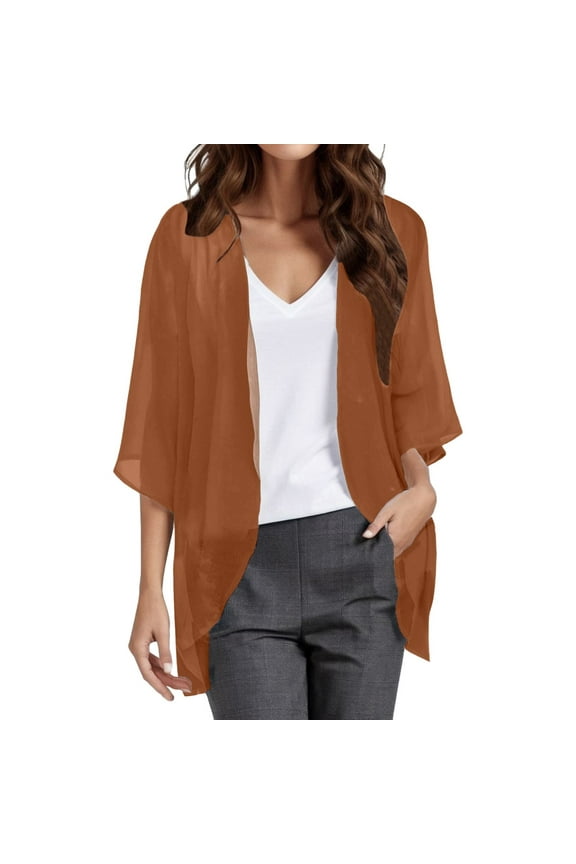 Womens Solid Elegant Puff V Neck Lightweight Sweater Women Sleeve Cardigan Loose Cover V Neck Cardigan for Women Up Casual Blouse Tops