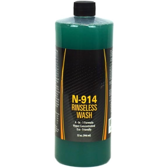 N-914 Rinseless Wash V2 | Fast & Easy Rinseless Car Wash, Powerful Car Soap, Safe for All Finishes, No Hose Needed (32 oz)
