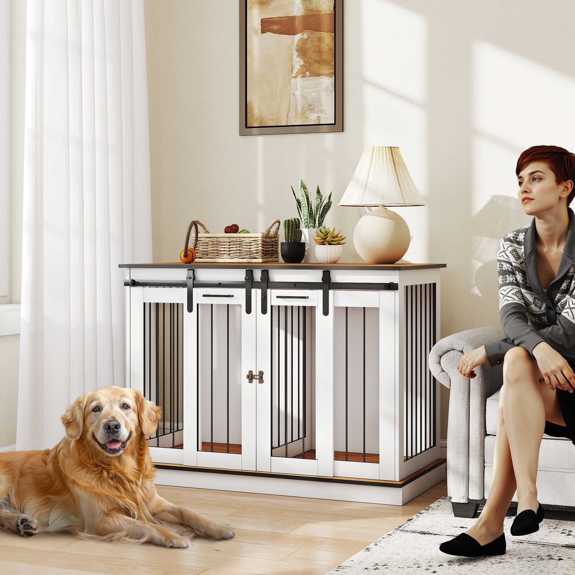 Photo inspiration: Fresh Look at N A Modern Dog Crate End Table With Divider Panel