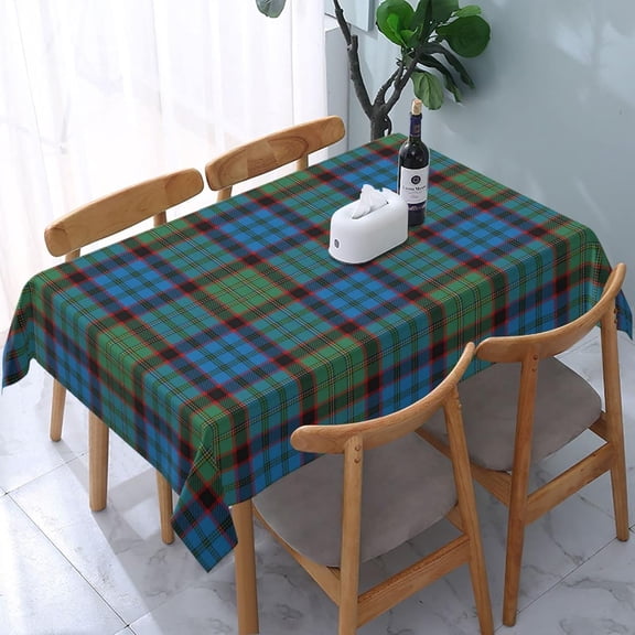 “N/A” Tablecloth Rectangle Old Scotsman Clan MacLean Tartan Plaid Polyester Fabric Table Cloth, Water Resistant Table Cover for Kitchen and Dining Room Tabletop 54"x72" (4-6 Seats)