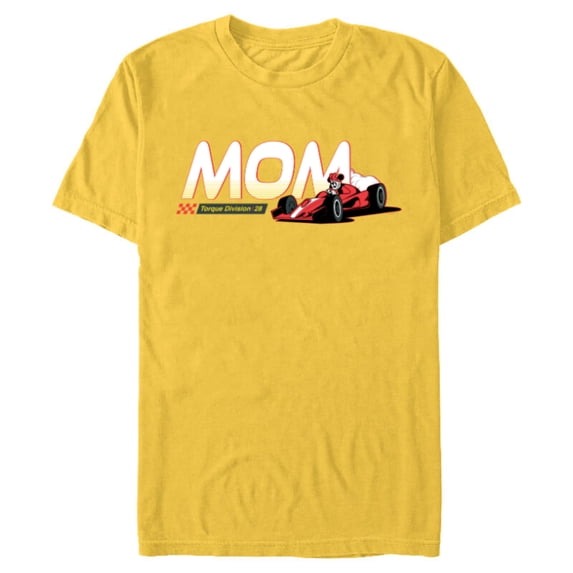 Disney Racing Mom Family Trip Race Car Vacation Matching - Short Sleeve Blended T-Shirt for Adults - Customized-Yellow