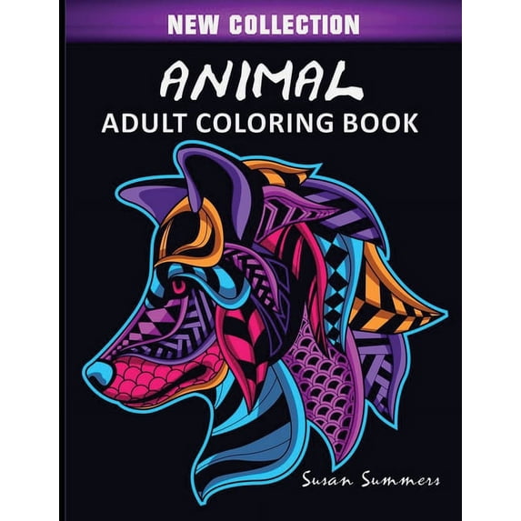 Animal Adult Coloring Book, (Paperback)