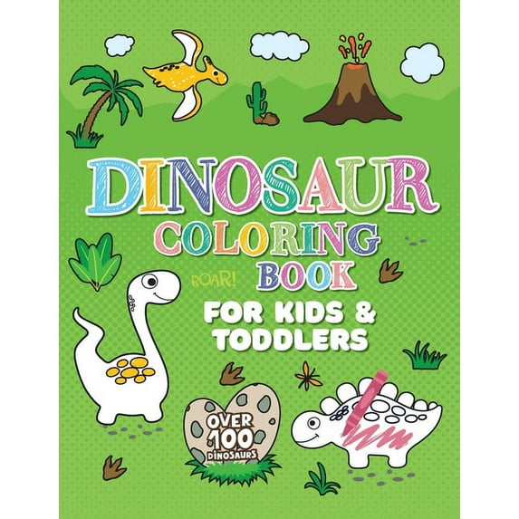 Arts and Crafts for Kids 2-4 Dinosaur Coloring Book: Giant Dino Coloring Book for Kids Ages 2-4 & Toddlers. A Dinosaur Activity Book Adventure for Bo, Book 1, (Paperback)