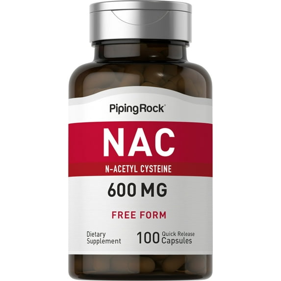 N-Acetyl Cysteine (NAC) 600 mg | 100 Coated Caplets for Men and Women | by Piping Rock