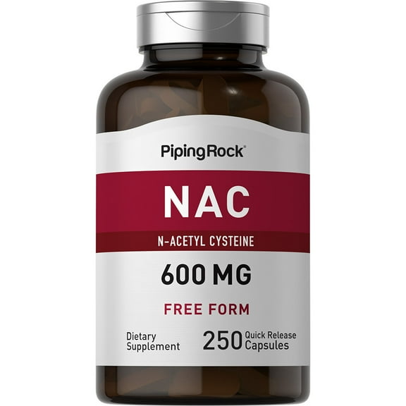 N-Acetyl Cysteine (NAC) 600 mg | 250 Coated Caplets for Men and Women | by Piping Rock