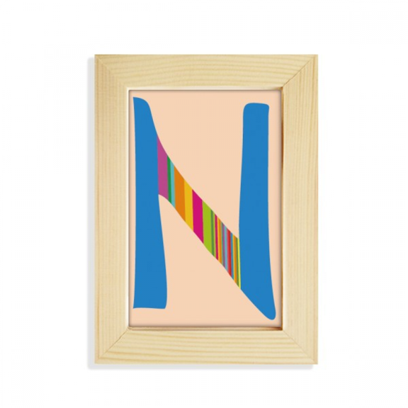 N Alphabet Orange Fruit Cute Pattern Desktop Display Photo Frame Picture Art Painting 5x7 inch