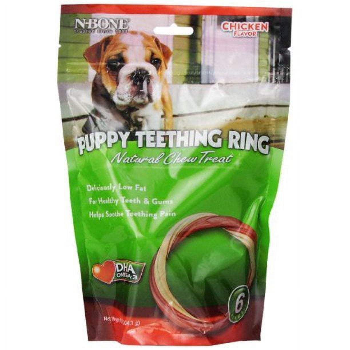 N-Bone 6-pack Puppy Teething Ring, Chicken Flavor