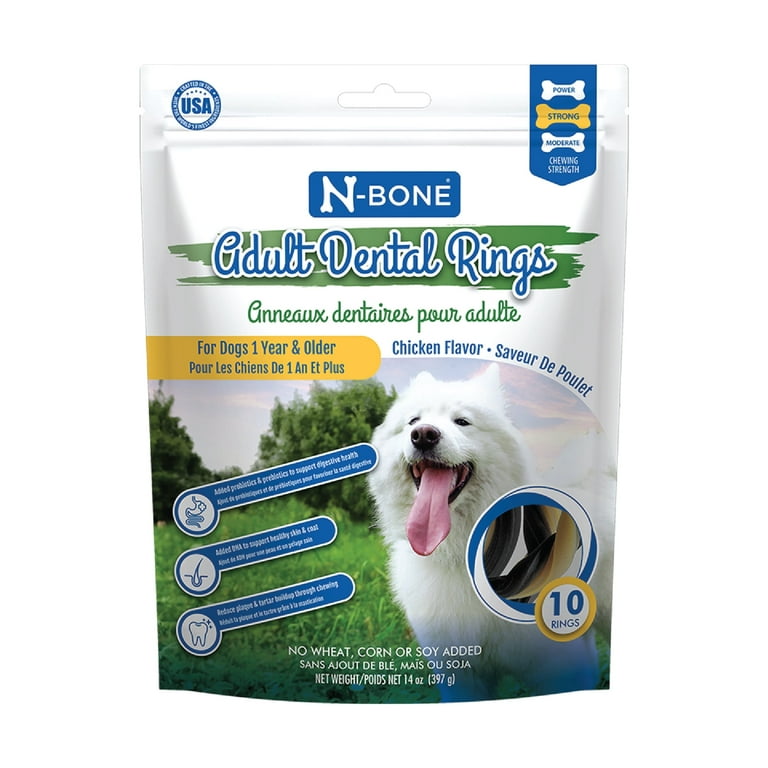 N-Bone® Adult Dental Rings, Dried Dental Chews with DHA and