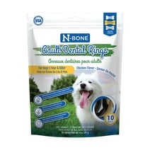 N-Bone Adult Dental Rings Chicken Flavor, 10 Treats, 14oz, Dried Chew Treats for Dogs