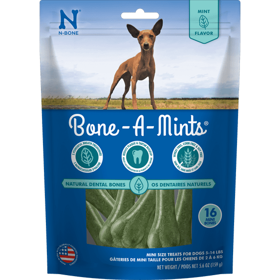 N-Bone® Bone-A-Mints® Dental Treat Mint Flavor MINI 16ct 5.6 oz