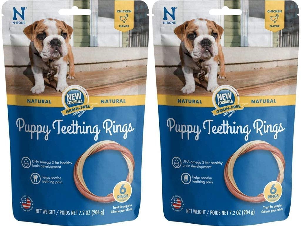 NBone Puppy Teething Ring Chicken Flavor GrainFree Dry Dog Treats, 6