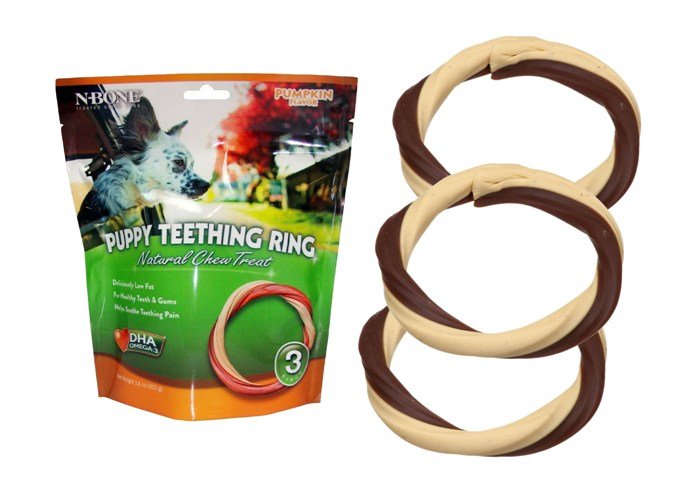 NBone Puppy Teething Ring Pumpkin Flavor, Puppy Teething Ring 3.5