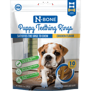 N-Bone® Puppy Teething Rings Chicken Flavor, 10 Treats, 12oz, Dried Chew Treats for Dogs