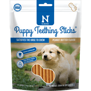N-Bone Puppy Teething Sticks, Peanut Butter Flavor, Edible Dental Chews for Puppy dental health, Digestible Puppy Treats with DHA 3.74 oz 2 Pack