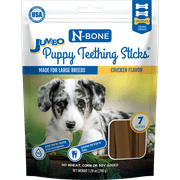 N-Bone® Jumbo Puppy Teething Sticks, Dried Chews for Puppy Dogs, Chicken Flavor, 7 Count, 7.28oz Bag, Natural Alternative to Plastic Chew Toys for Medium and Large Dogs
