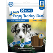N-Bone Jumbo Puppy Teething Sticks, Dried Chew Sticks for Puppy Dogs, Chicken Flavor, 7 count, 7.28 oz, for Medium and Large Dogs, Natural & Safe Alternative to Plastic Chew Toys, Made in USA